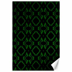 Green Black Pattern Abstract Canvas 12  X 18   by Nexatart