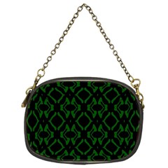 Green Black Pattern Abstract Chain Purses (two Sides)  by Nexatart