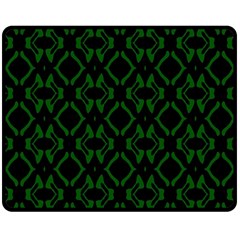 Green Black Pattern Abstract Double Sided Fleece Blanket (medium) 