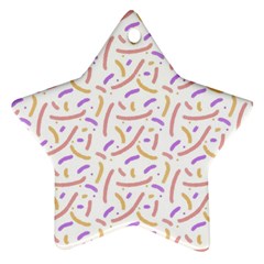 Confetti Background Pink Purple Yellow On White Background Star Ornament (two Sides) by Nexatart