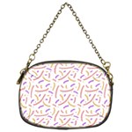 Confetti Background Pink Purple Yellow On White Background Chain Purses (Two Sides)  Front