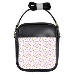 Confetti Background Pink Purple Yellow On White Background Girls Sling Bags by Nexatart