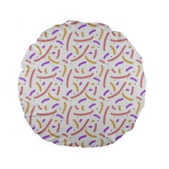 Confetti Background Pink Purple Yellow On White Background Standard 15  Premium Round Cushions