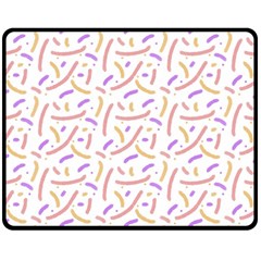 Confetti Background Pink Purple Yellow On White Background Double Sided Fleece Blanket (medium) 