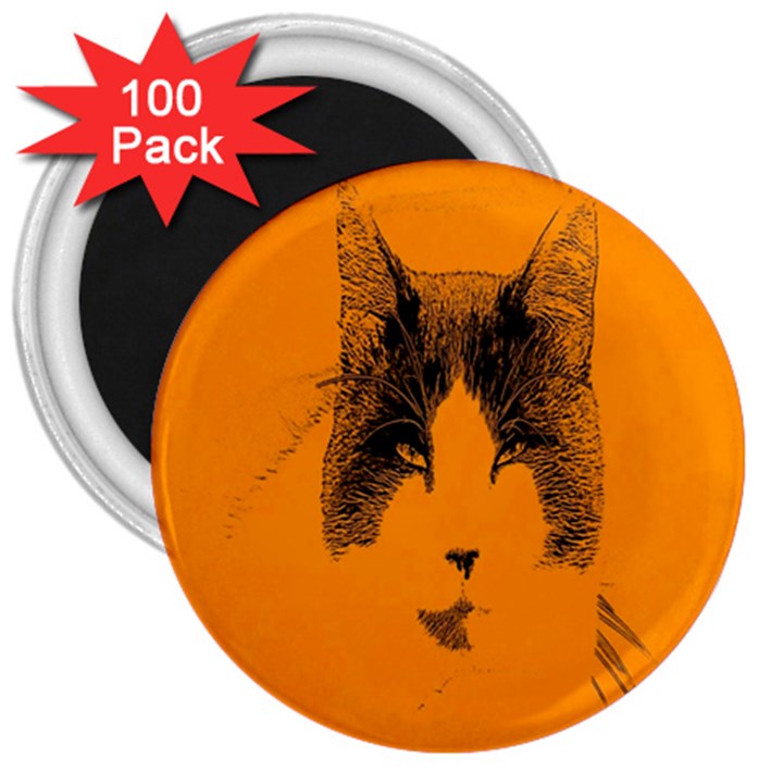 Cat Graphic Art 3  Magnets (100 pack)