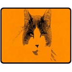 Cat Graphic Art Double Sided Fleece Blanket (Medium)  58.8 x47.4  Blanket Front
