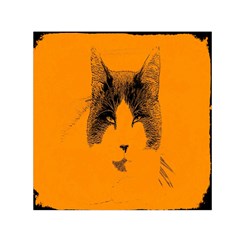 Cat Graphic Art Small Satin Scarf (square) by Nexatart