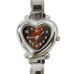 Abstract Lighted Wallpaper Of A Metal Starburst Grid With Orange Back Lighting Heart Italian Charm Watch by Nexatart