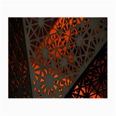 Abstract Lighted Wallpaper Of A Metal Starburst Grid With Orange Back Lighting Small Glasses Cloth by Nexatart