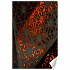 Abstract Lighted Wallpaper Of A Metal Starburst Grid With Orange Back Lighting Canvas 24  X 36  by Nexatart