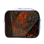 Abstract Lighted Wallpaper Of A Metal Starburst Grid With Orange Back Lighting Mini Toiletries Bags Front