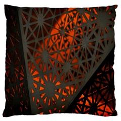 Abstract Lighted Wallpaper Of A Metal Starburst Grid With Orange Back Lighting Standard Flano Cushion Case (one Side)