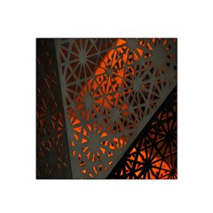 Abstract Lighted Wallpaper Of A Metal Starburst Grid With Orange Back Lighting Satin Bandana Scarf
