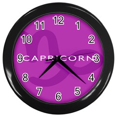 Zodiac Capricorn Purple Wall Clocks (black) by Mariart