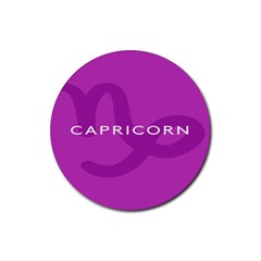 Zodiac Capricorn Purple Rubber Coaster (round) 