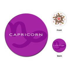 Zodiac Capricorn Purple Playing Cards (round)  by Mariart