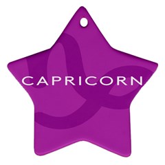 Zodiac Capricorn Purple Star Ornament (two Sides)