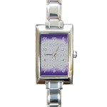 Purple Square Frame With Mosaic Pattern Rectangle Italian Charm Watch Front