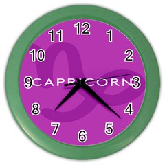 Zodiac Capricorn Purple Color Wall Clocks