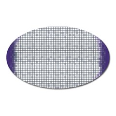 Purple Square Frame With Mosaic Pattern Oval Magnet by Nexatart