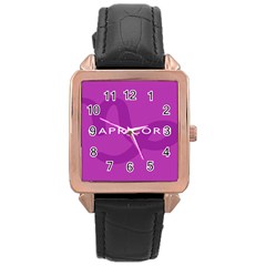 Zodiac Capricorn Purple Rose Gold Leather Watch  by Mariart