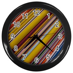 Colourful Lines Wall Clocks (black) by Nexatart