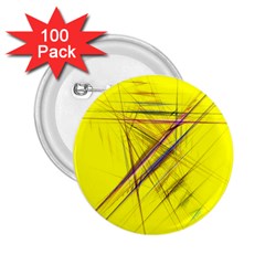 Fractal Color Parallel Lines On Gold Background 2 25  Buttons (100 Pack)  by Nexatart