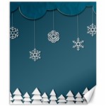 Blue Snowflakes Christmas Trees Canvas 8  x 10  8.15 x9.66  Canvas - 1