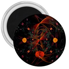 Fractal Wallpaper With Dancing Planets On Black Background 3  Magnets by Nexatart