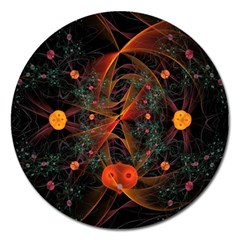 Fractal Wallpaper With Dancing Planets On Black Background Magnet 5  (round) by Nexatart