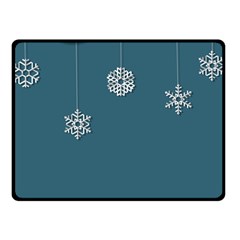 Blue Snowflakes Christmas Trees Fleece Blanket (small)