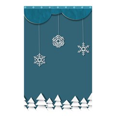 Blue Snowflakes Christmas Trees Shower Curtain 48  X 72  (small) 