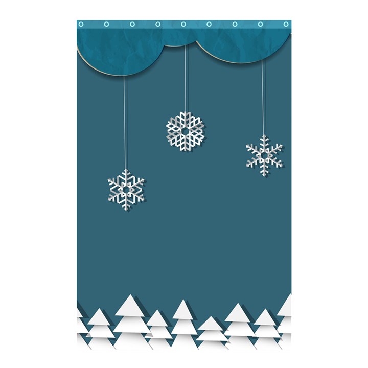 Blue Snowflakes Christmas Trees Shower Curtain 48  x 72  (Small) 