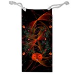 Fractal Wallpaper With Dancing Planets On Black Background Jewelry Bag Front