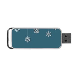 Blue Snowflakes Christmas Trees Portable Usb Flash (two Sides)