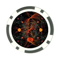 Fractal Wallpaper With Dancing Planets On Black Background Poker Chip Card Guard by Nexatart