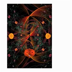Fractal Wallpaper With Dancing Planets On Black Background Small Garden Flag (two Sides) by Nexatart