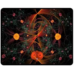 Fractal Wallpaper With Dancing Planets On Black Background Double Sided Fleece Blanket (medium) 