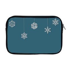 Blue Snowflakes Christmas Trees Apple Macbook Pro 17  Zipper Case