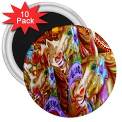 3 Carousel Ride Horses 3  Magnets (10 Pack)  by Nexatart