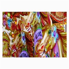 3 Carousel Ride Horses Large Glasses Cloth by Nexatart