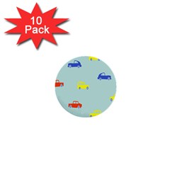 Car Yellow Blue Orange 1  Mini Buttons (10 Pack) 