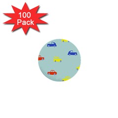 Car Yellow Blue Orange 1  Mini Buttons (100 Pack)  by Mariart