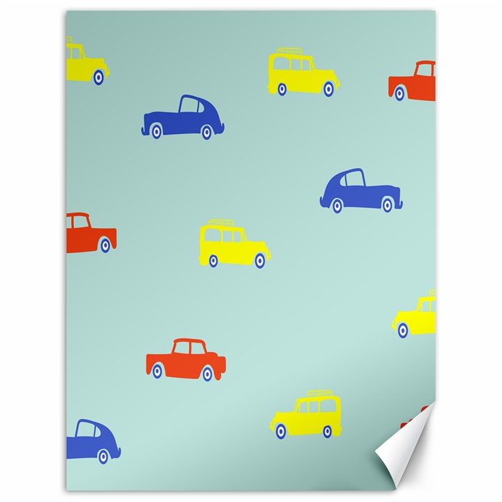 Car Yellow Blue Orange Canvas 12  x 16  