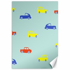 Car Yellow Blue Orange Canvas 12  X 18  