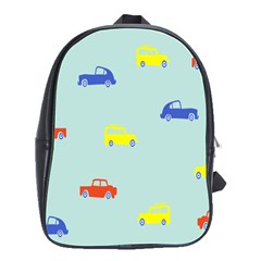 Car Yellow Blue Orange School Bags(large) 