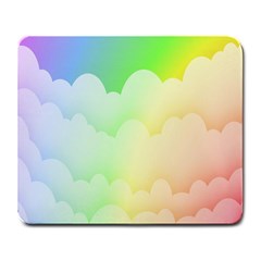 Cloud Blue Sky Rainbow Pink Yellow Green Red White Wave Large Mousepads