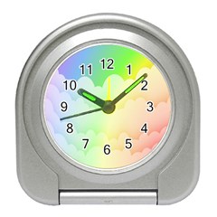 Cloud Blue Sky Rainbow Pink Yellow Green Red White Wave Travel Alarm Clocks by Mariart