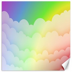 Cloud Blue Sky Rainbow Pink Yellow Green Red White Wave Canvas 12  X 12  