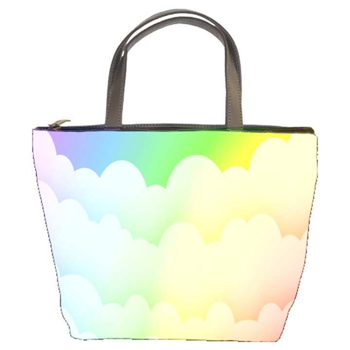 Cloud Blue Sky Rainbow Pink Yellow Green Red White Wave Bucket Bags